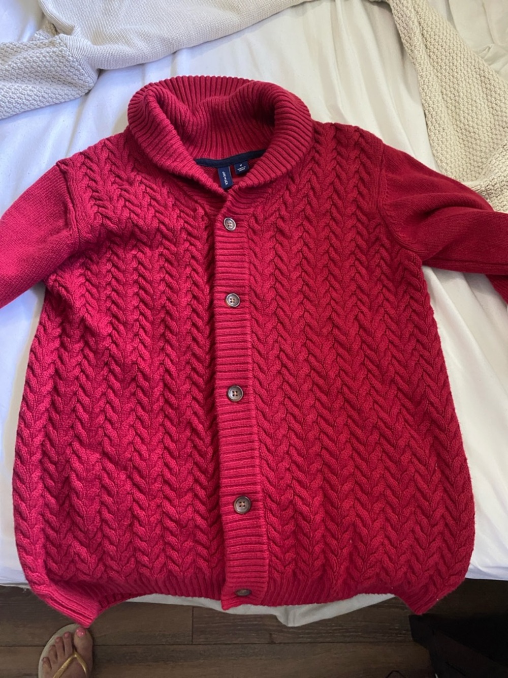 Janie and Jack Crimson Ribbed Turtleneck Sweater
